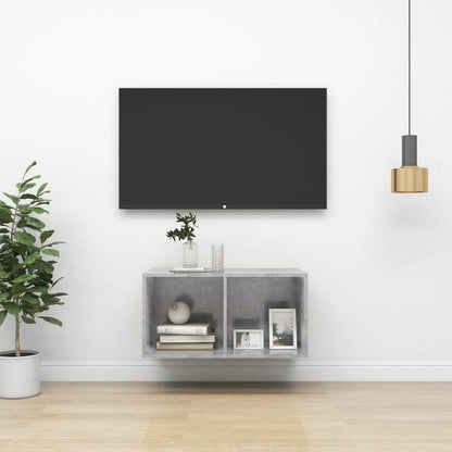 Nástěnná Tv Skříňka Šedá Vysoký Lesk 37X37X142,5 Cm Dřevotříska