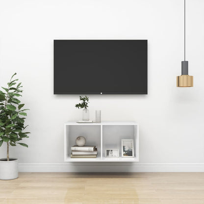 Nástěnná Tv Skříňka Šedá Vysoký Lesk 37X37X142,5 Cm Dřevotříska