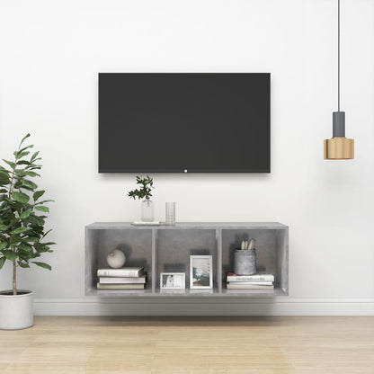 Nástěnná Tv Skříňka Šedá Vysoký Lesk 37X37X142,5 Cm Dřevotříska