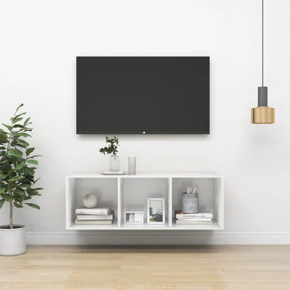 Nástěnná Tv Skříňka Šedá Vysoký Lesk 37X37X142,5 Cm Dřevotříska