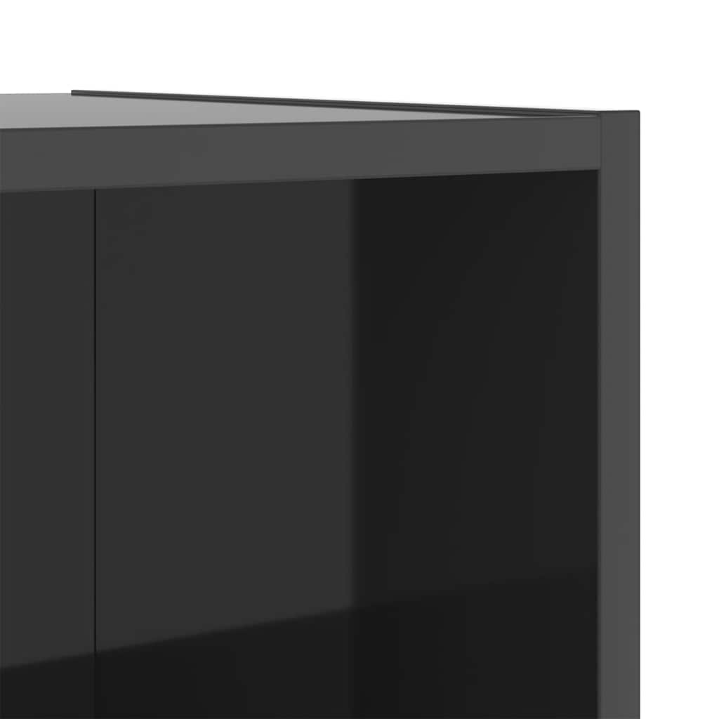 Nástěnná Tv Skříňka Šedá Vysoký Lesk 37X37X142,5 Cm Dřevotříska