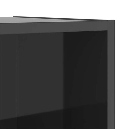 Nástěnná Tv Skříňka Šedá Vysoký Lesk 37X37X142,5 Cm Dřevotříska