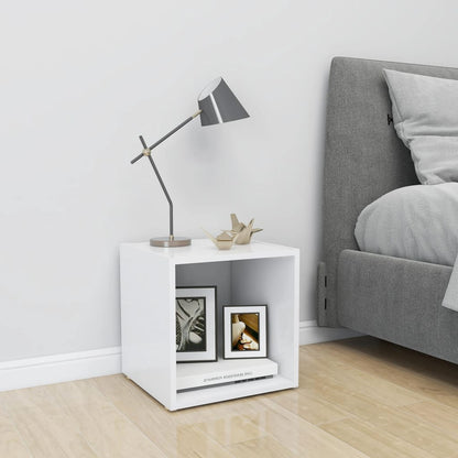 Tv Stolky 4 Ks Bílé Vysoký Lesk 37X35X37 Cm Kompozitní Dřevo