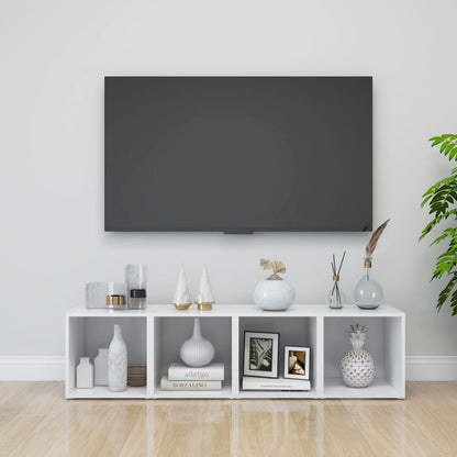 Tv Stolky 4 Ks Bílé Vysoký Lesk 37X35X37 Cm Kompozitní Dřevo