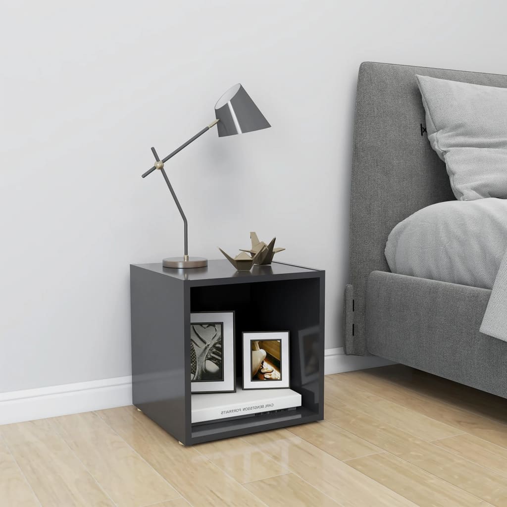 Tv Stolky 4 Ks Bílé Vysoký Lesk 37X35X37 Cm Kompozitní Dřevo