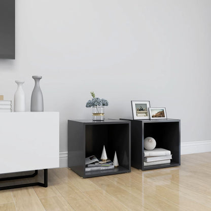 Tv Stolky 4 Ks Bílé Vysoký Lesk 37X35X37 Cm Kompozitní Dřevo