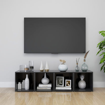 Tv Stolky 4 Ks Bílé Vysoký Lesk 37X35X37 Cm Kompozitní Dřevo