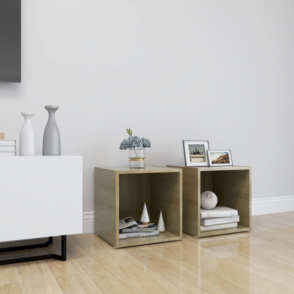Tv Stolky 4 Ks Bílé Vysoký Lesk 37X35X37 Cm Kompozitní Dřevo
