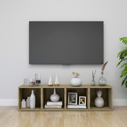 Tv Stolky 4 Ks Bílé Vysoký Lesk 37X35X37 Cm Kompozitní Dřevo