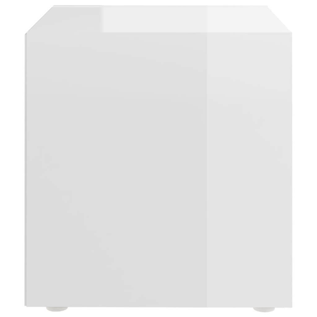Tv Stolky 4 Ks Bílé Vysoký Lesk 37X35X37 Cm Kompozitní Dřevo