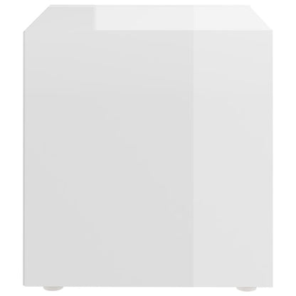 Tv Stolky 4 Ks Bílé Vysoký Lesk 37X35X37 Cm Kompozitní Dřevo