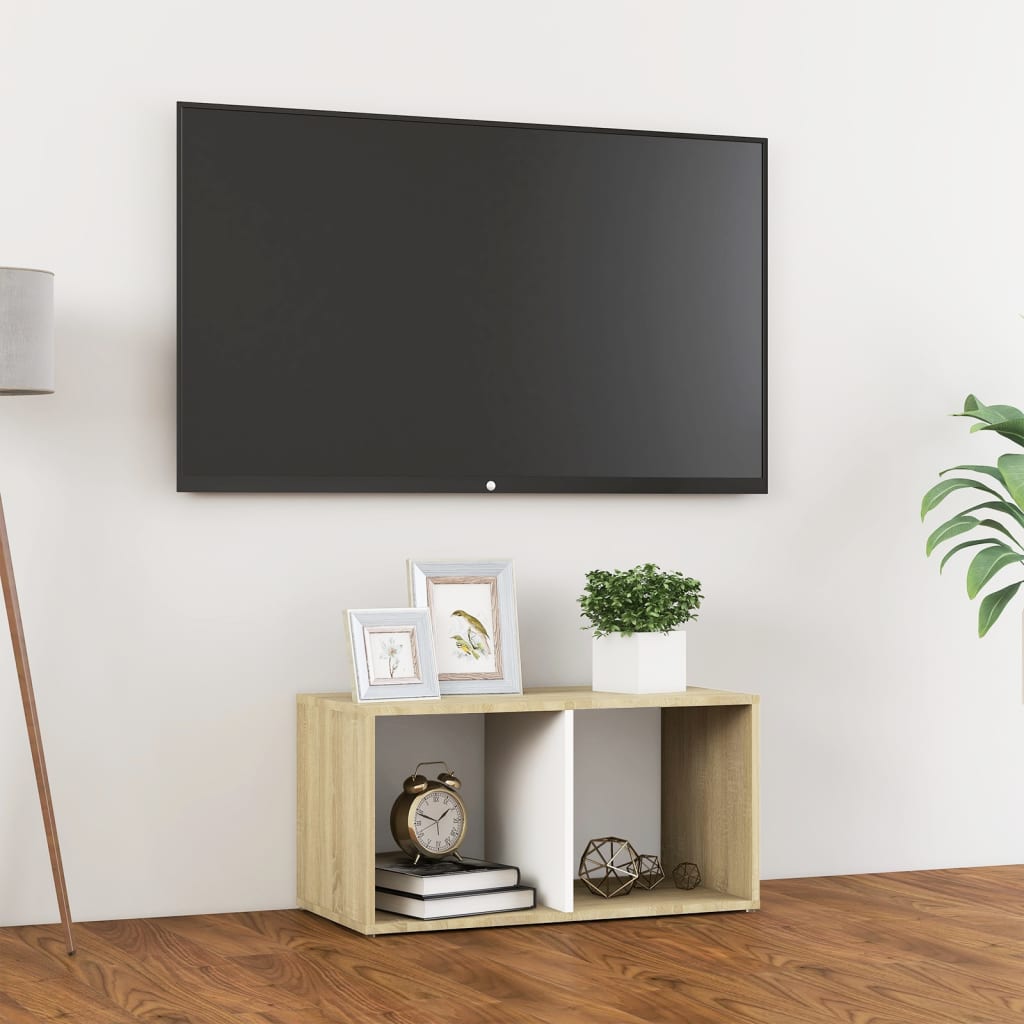 Tv Stolek Bílý Vysoký Lesk 72 X 35 X 36,5 Cm Kompozitní Dřevo