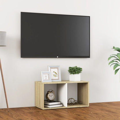 Tv Stolek Bílý Vysoký Lesk 72 X 35 X 36,5 Cm Kompozitní Dřevo