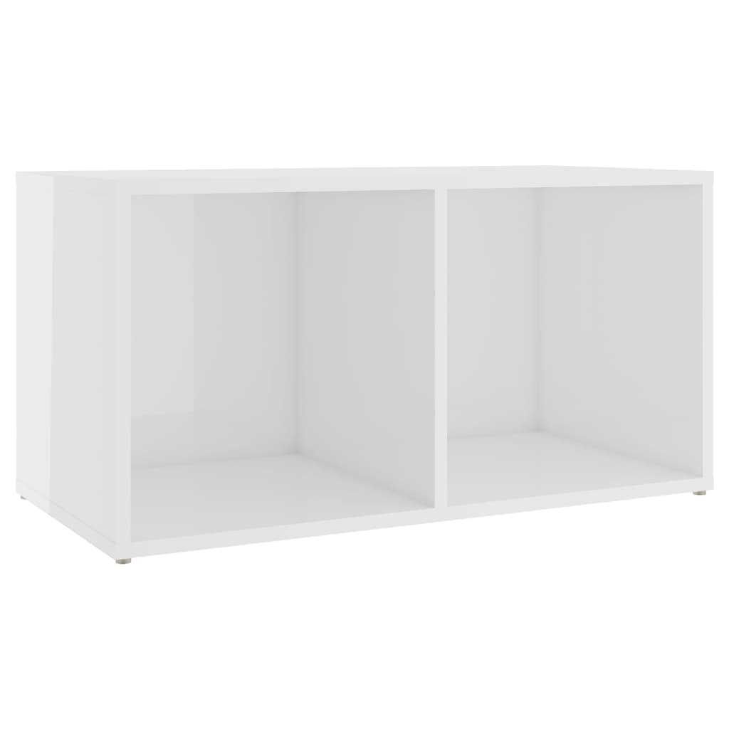Tv Stolek Bílý Vysoký Lesk 72 X 35 X 36,5 Cm Kompozitní Dřevo
