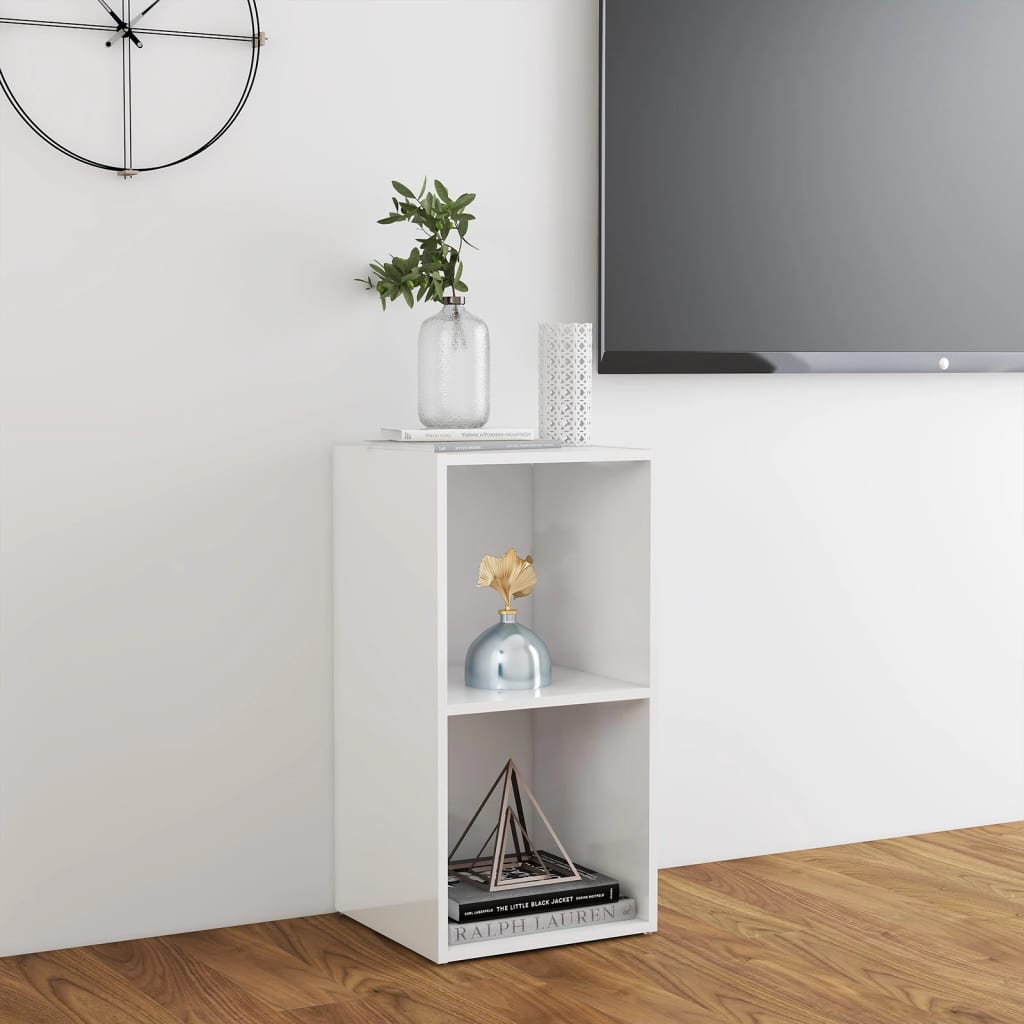 Tv Stolek Bílý Vysoký Lesk 72 X 35 X 36,5 Cm Kompozitní Dřevo