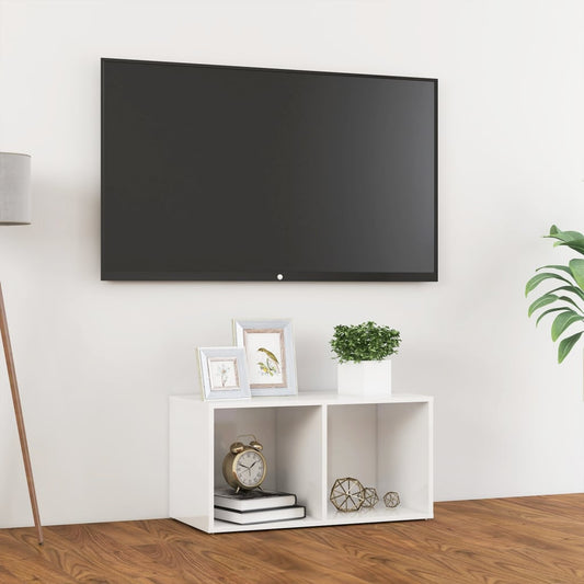 Tv Stolek Bílý Vysoký Lesk 72 X 35 X 36,5 Cm Kompozitní Dřevo