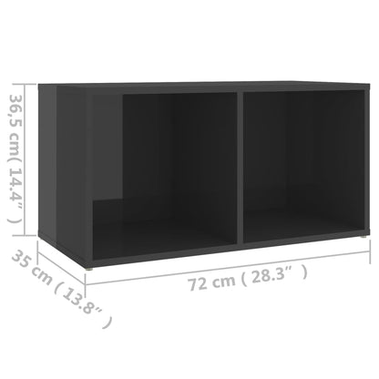 Tv Stolek Šedý Vysoký Lesk 72 X 35 X 36,5 Cm Kompozitní Dřevo Šedá S Vysokým Leskem