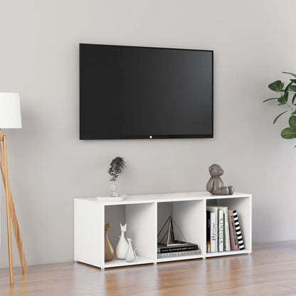 Tv Stolek Bílý Vysoký Lesk 72 X 35 X 36,5 Cm Kompozitní Dřevo