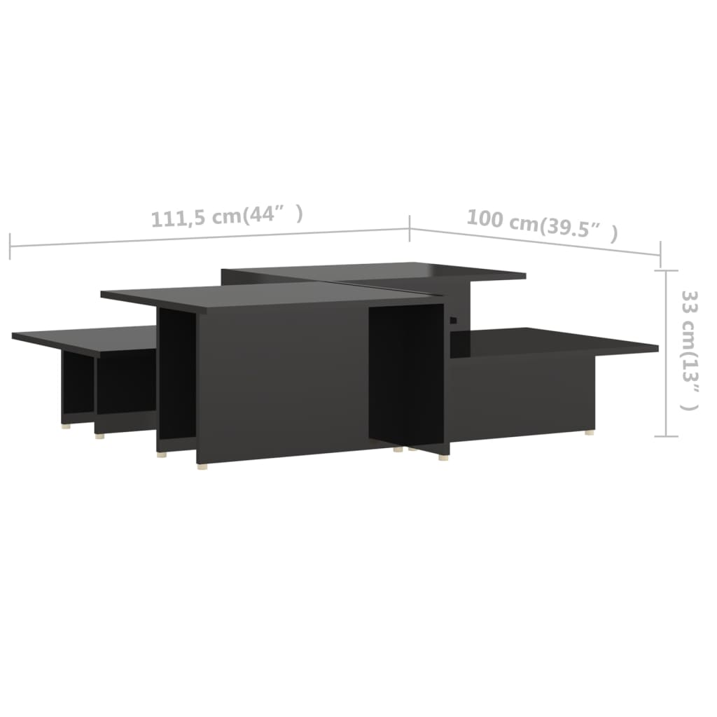 Konferenční Stolky 2Ks Bílé S Leskem 111,5X50X33 Kompozit Dřevo