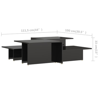 Konferenční Stolky 2Ks Bílé S Leskem 111,5X50X33 Kompozit Dřevo