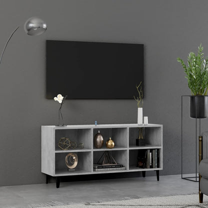 Tv Stolek S Kovovými Nohami Bílý Vysoký Lesk 69,5 X 30 X 50 Cm