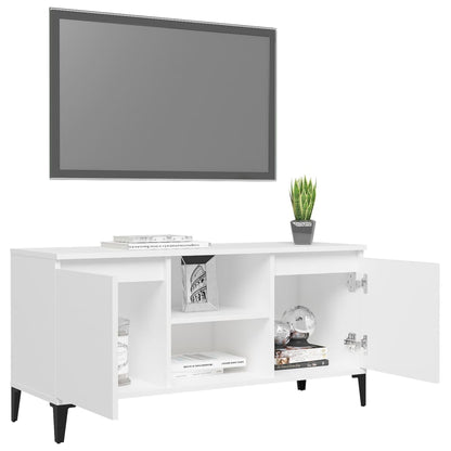 Tv Stolek S Kovovými Nohami Bílý 103,5 X 35 X 50 Cm
