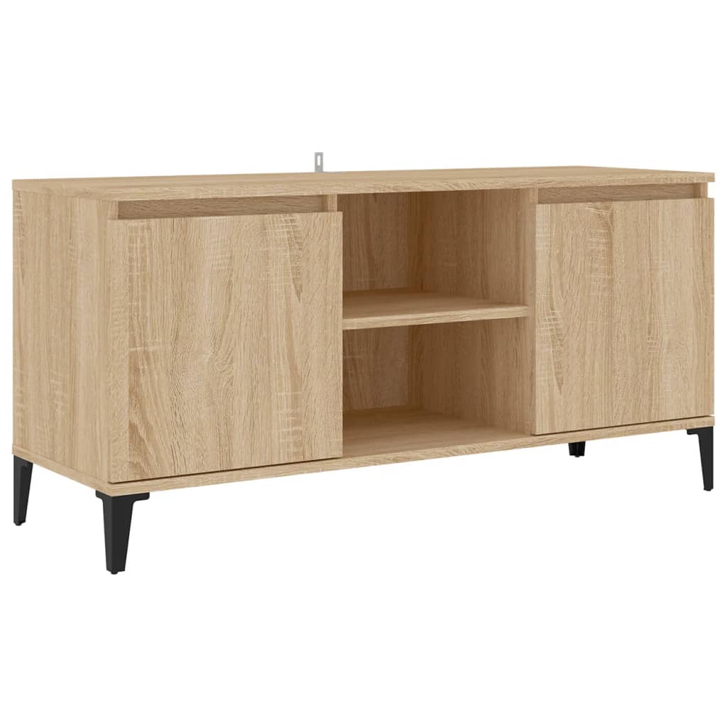 Tv Stolek S Kovovými Nohami Dub Sonoma 103,5 X 35 X 50 Cm