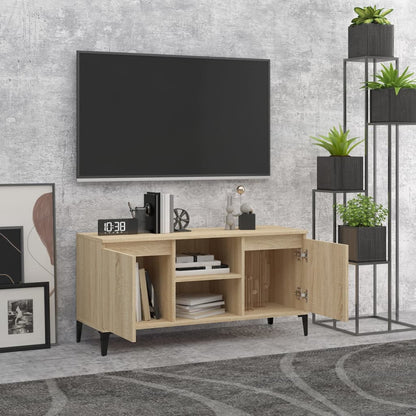 Tv Stolek S Kovovými Nohami Dub Sonoma 103,5 X 35 X 50 Cm