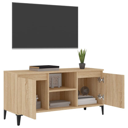Tv Stolek S Kovovými Nohami Dub Sonoma 103,5 X 35 X 50 Cm