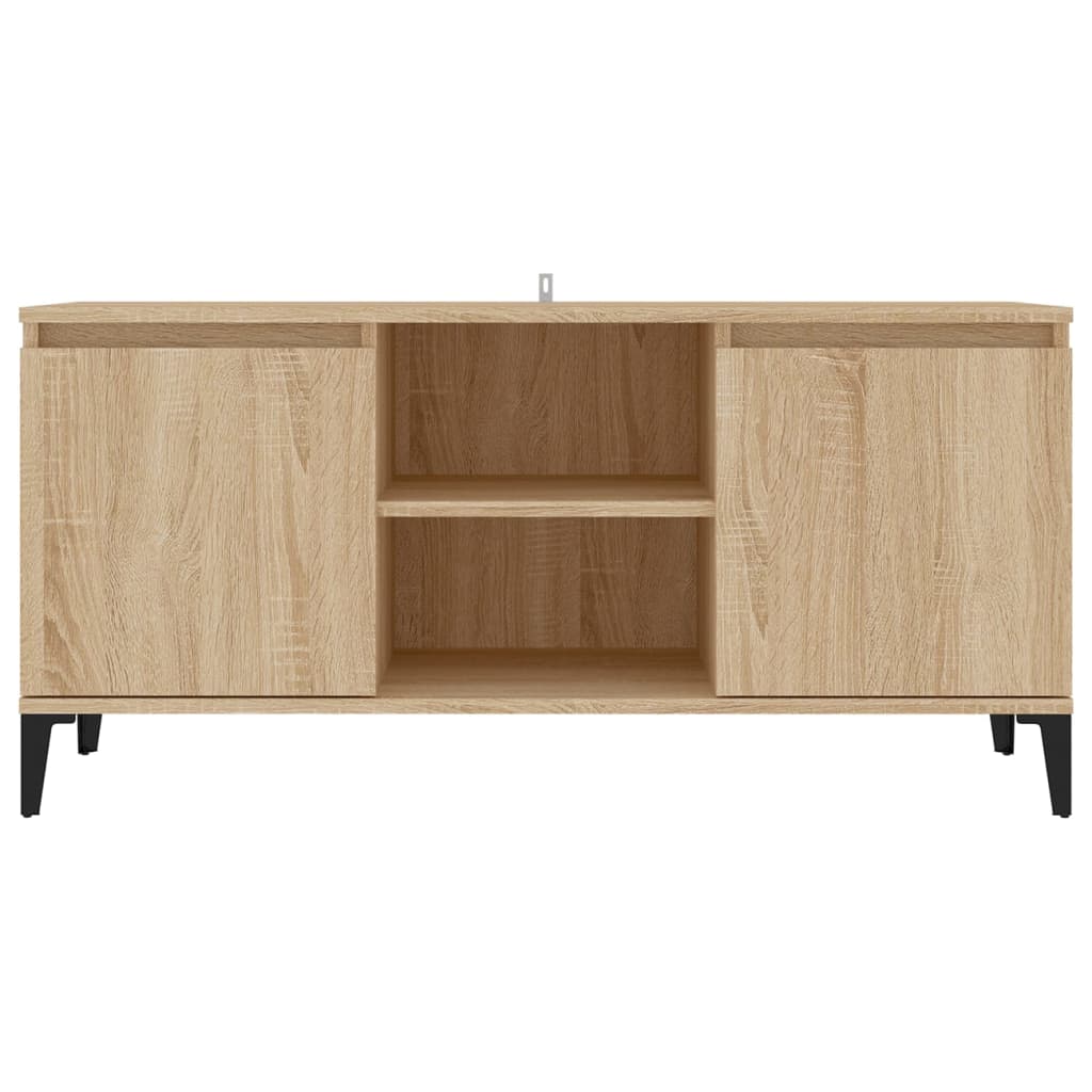 Tv Stolek S Kovovými Nohami Dub Sonoma 103,5 X 35 X 50 Cm