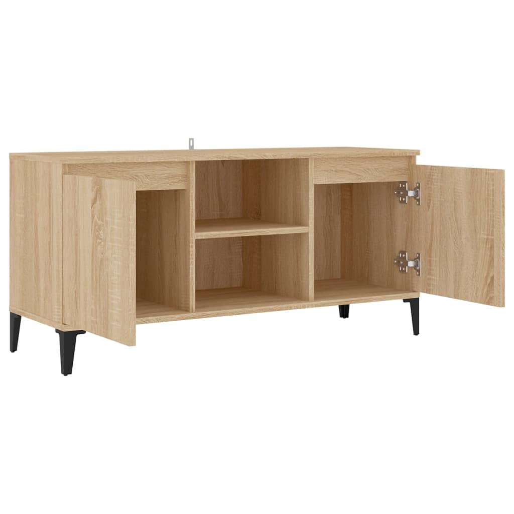 Tv Stolek S Kovovými Nohami Dub Sonoma 103,5 X 35 X 50 Cm