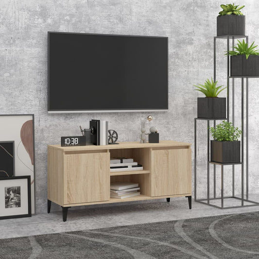 Tv Stolek S Kovovými Nohami Dub Sonoma 103,5 X 35 X 50 Cm