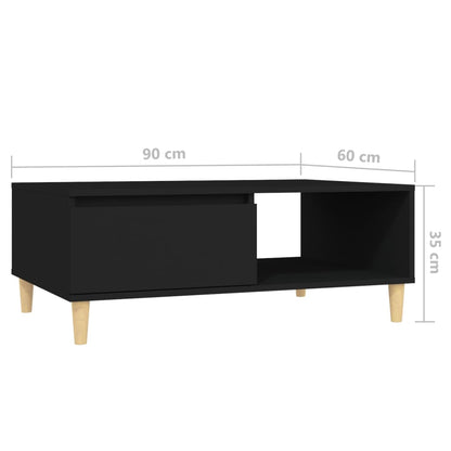 Konferenční Stolek Černý 90 X 60 X 35 Cm Kompozitní Dřevo