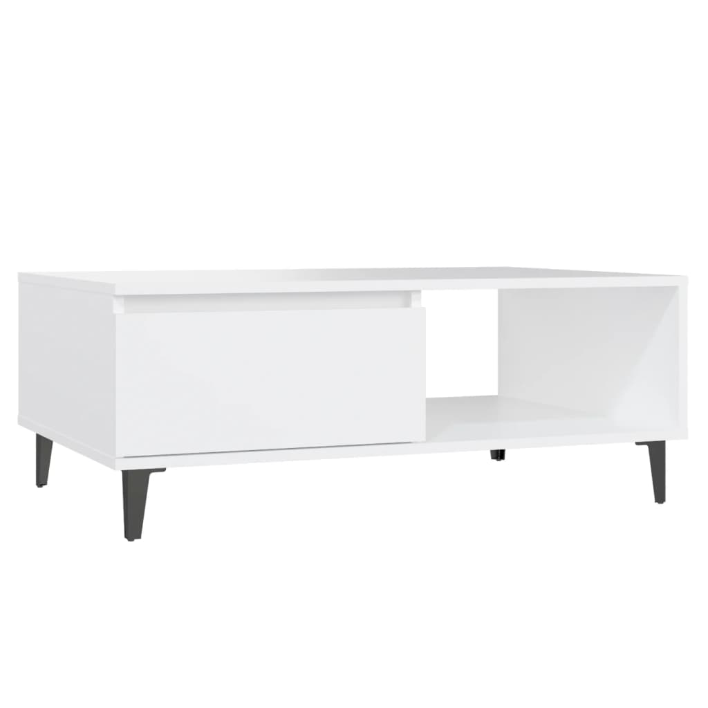Konferenční Stolek Bílý 90 X 60 X 35 Cm Dřevotříska