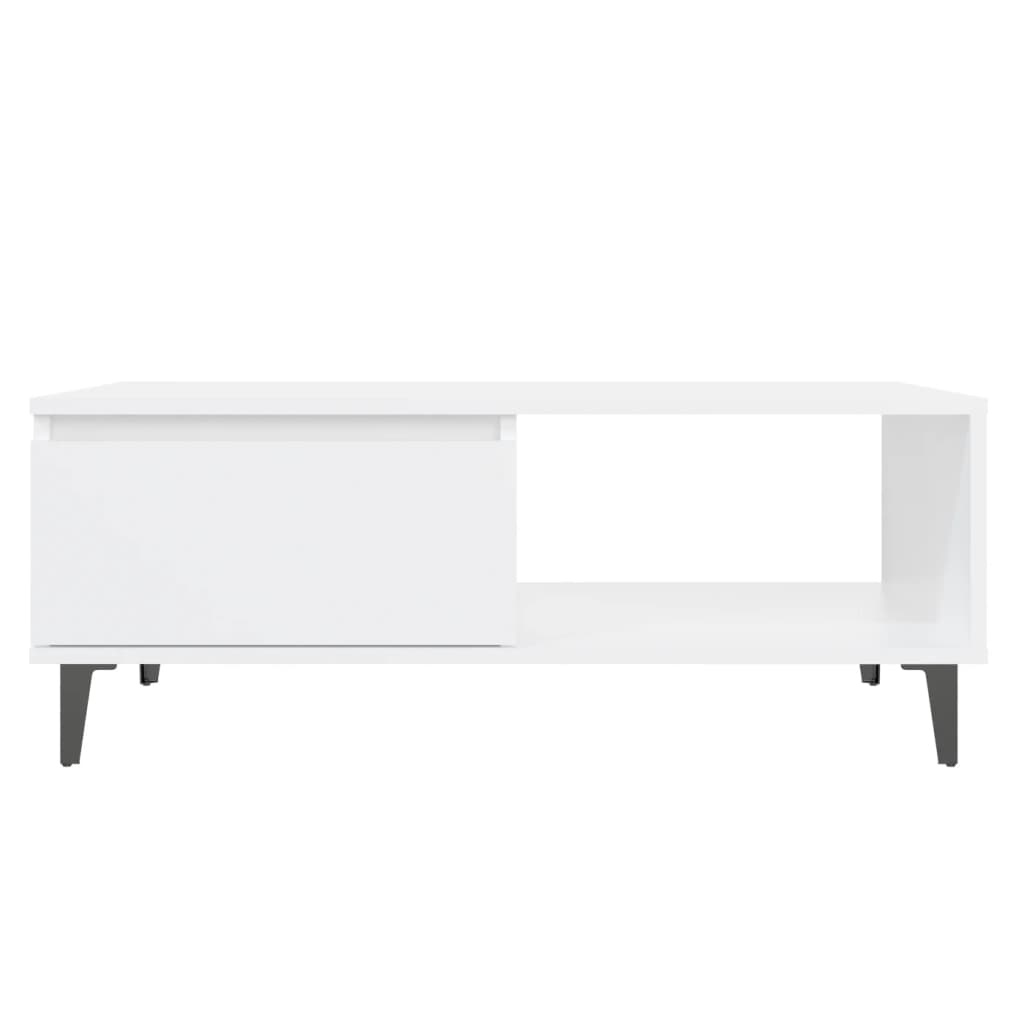 Konferenční Stolek Bílý 90 X 60 X 35 Cm Dřevotříska