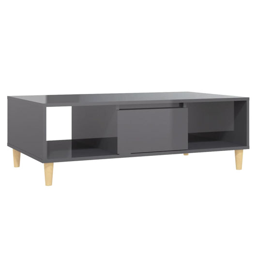 Konferenční Stolek Šedý Lesklý 103,5X60X35 Cm Kompozitní Dřevo
