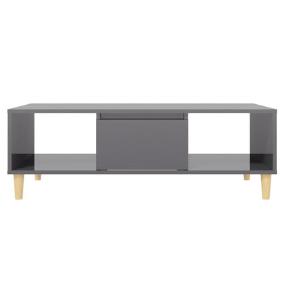 Konferenční Stolek Šedý Lesklý 103,5X60X35 Cm Kompozitní Dřevo