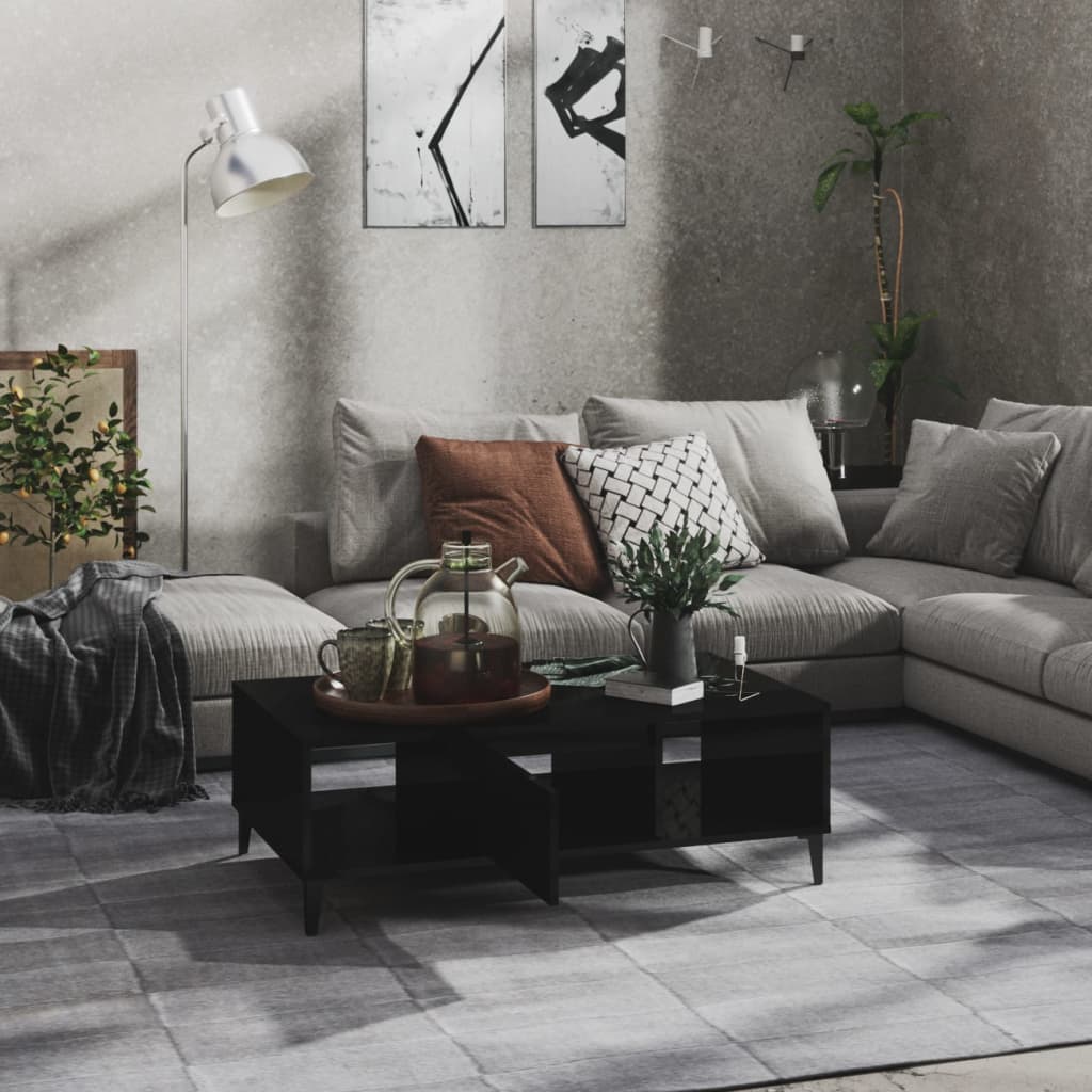 Konferenční Stolek Černý Lesklý 103,5X60X35 Cm Kompozitní Dřevo