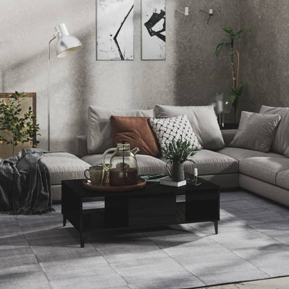 Konferenční Stolek Černý Lesklý 103,5X60X35 Cm Kompozitní Dřevo