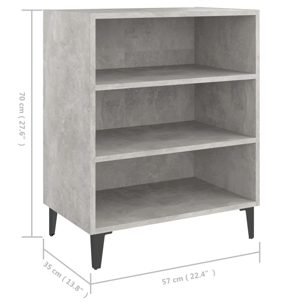 Příborník Betonově Šedý 57 X 35 X 70 Cm Kompozitní Dřevo