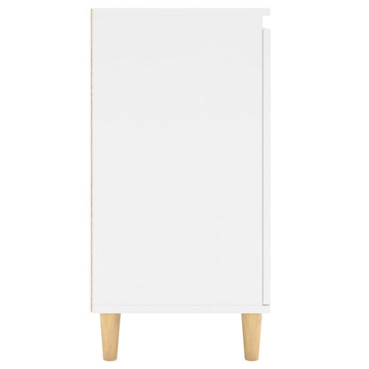 Příborník S Dřevěnými Nohami Bílý 60X35X70 Cm Kompozitní Dřevo