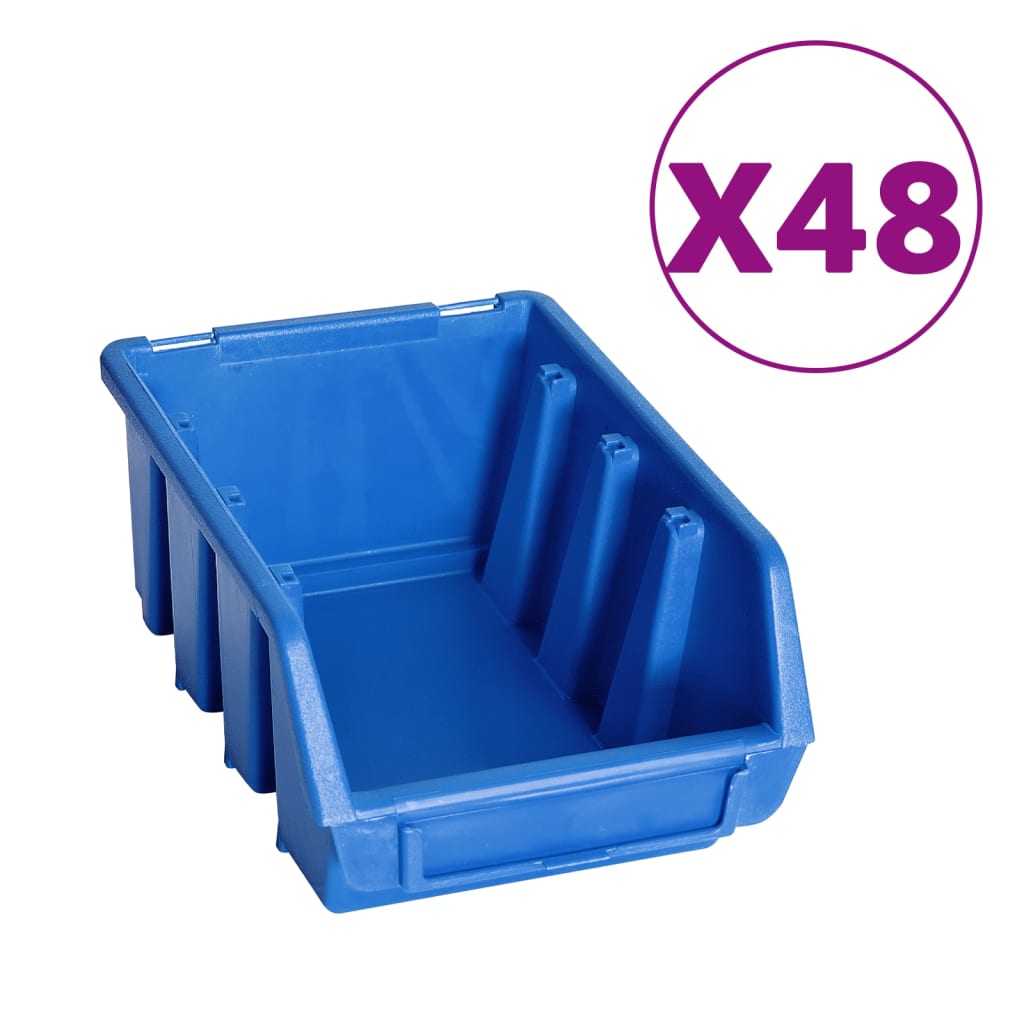 128Dílná Sada Skladovacích Zásobníků Nástěnné Panely Modročerná