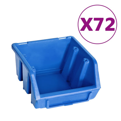 128Dílná Sada Skladovacích Zásobníků Nástěnné Panely Modročerná