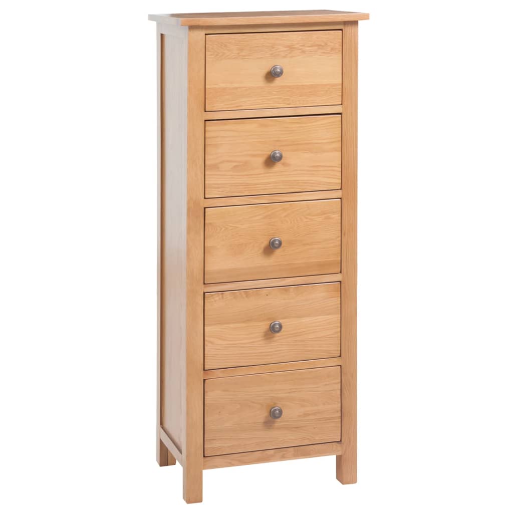 Vysoká Komoda Se Zásuvkami 45X32X110 Cm Masivní Dubové Dřevo
