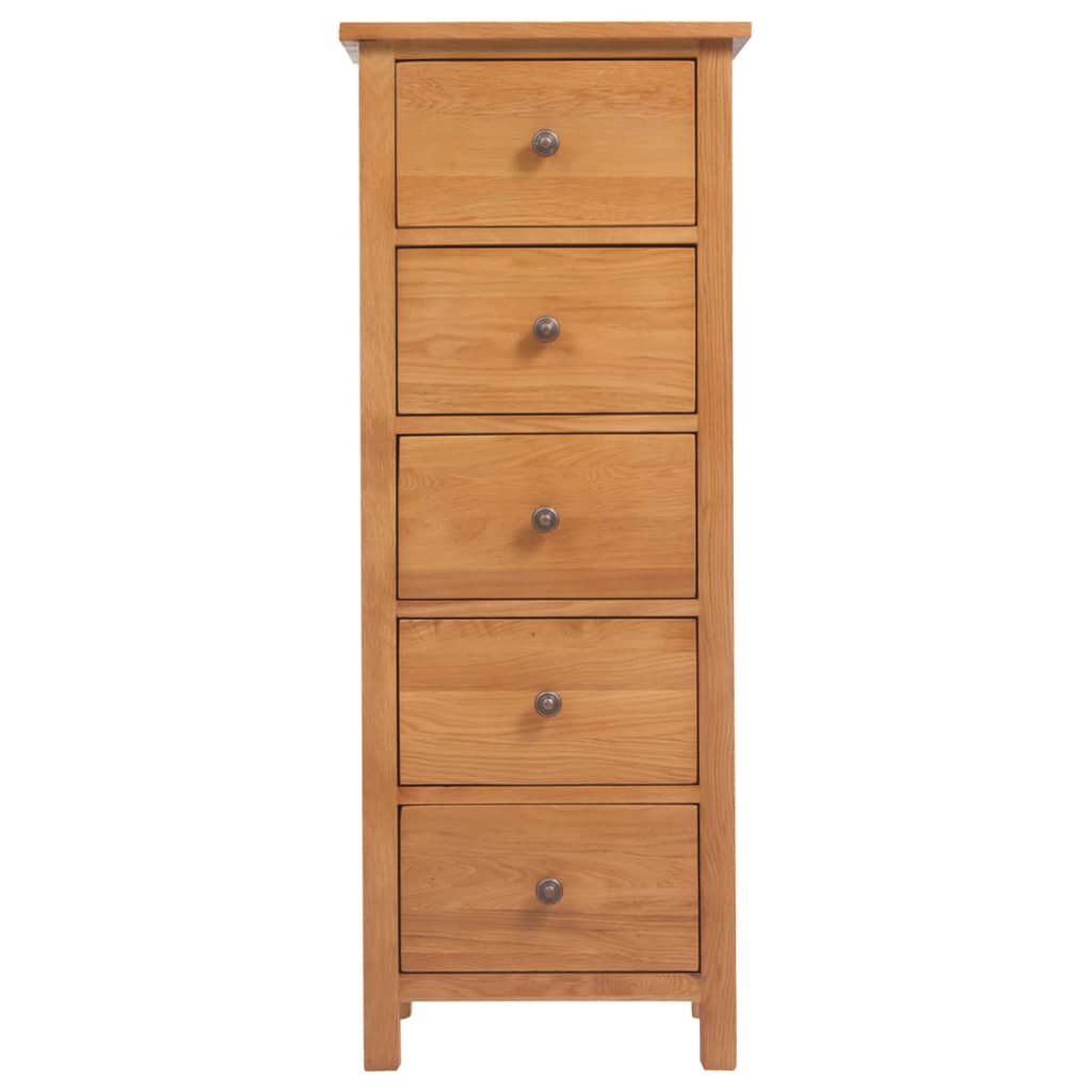 Vysoká Komoda Se Zásuvkami 45X32X110 Cm Masivní Dubové Dřevo