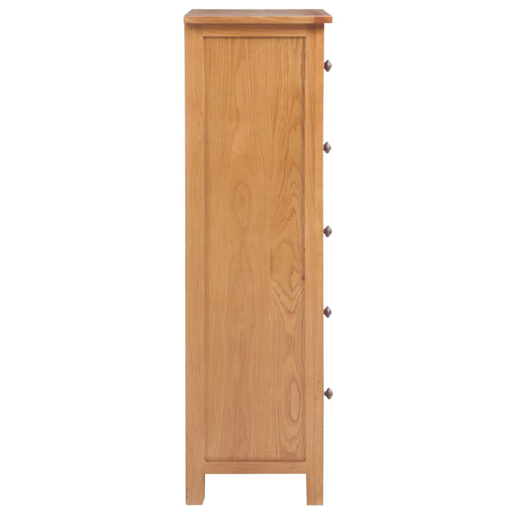Vysoká Komoda Se Zásuvkami 45X32X110 Cm Masivní Dubové Dřevo