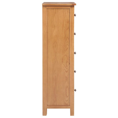 Vysoká Komoda Se Zásuvkami 45X32X110 Cm Masivní Dubové Dřevo