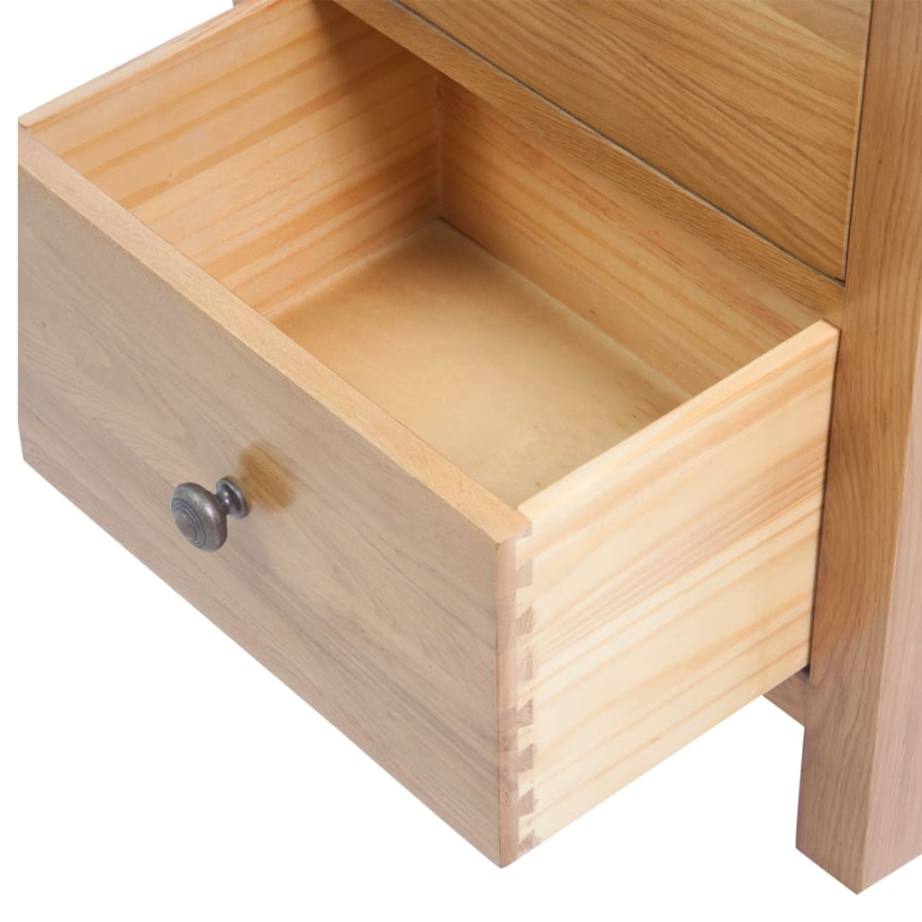 Vysoká Komoda Se Zásuvkami 45X32X110 Cm Masivní Dubové Dřevo