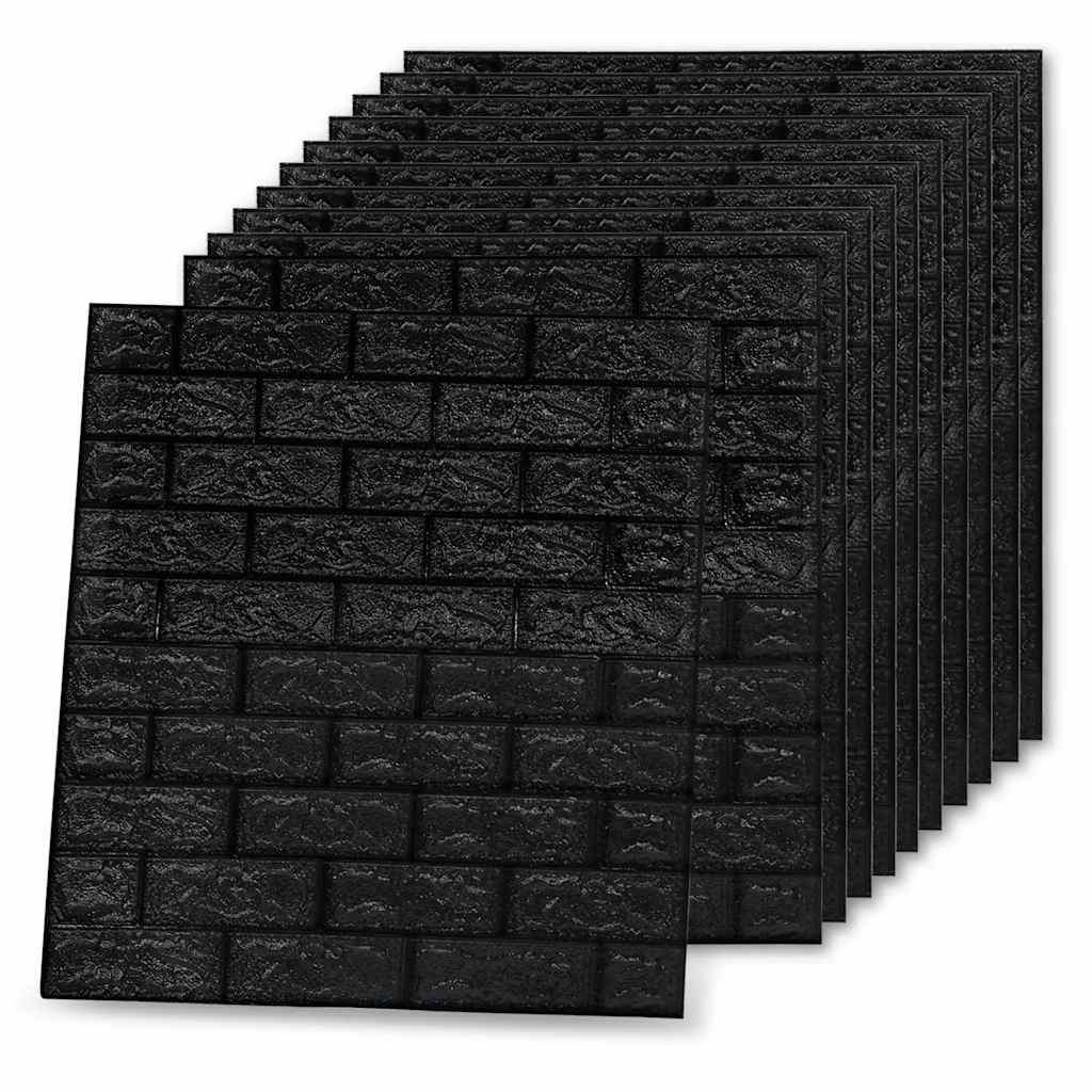 3D Tapeta Cihly Samolepící 10 Ks Černá