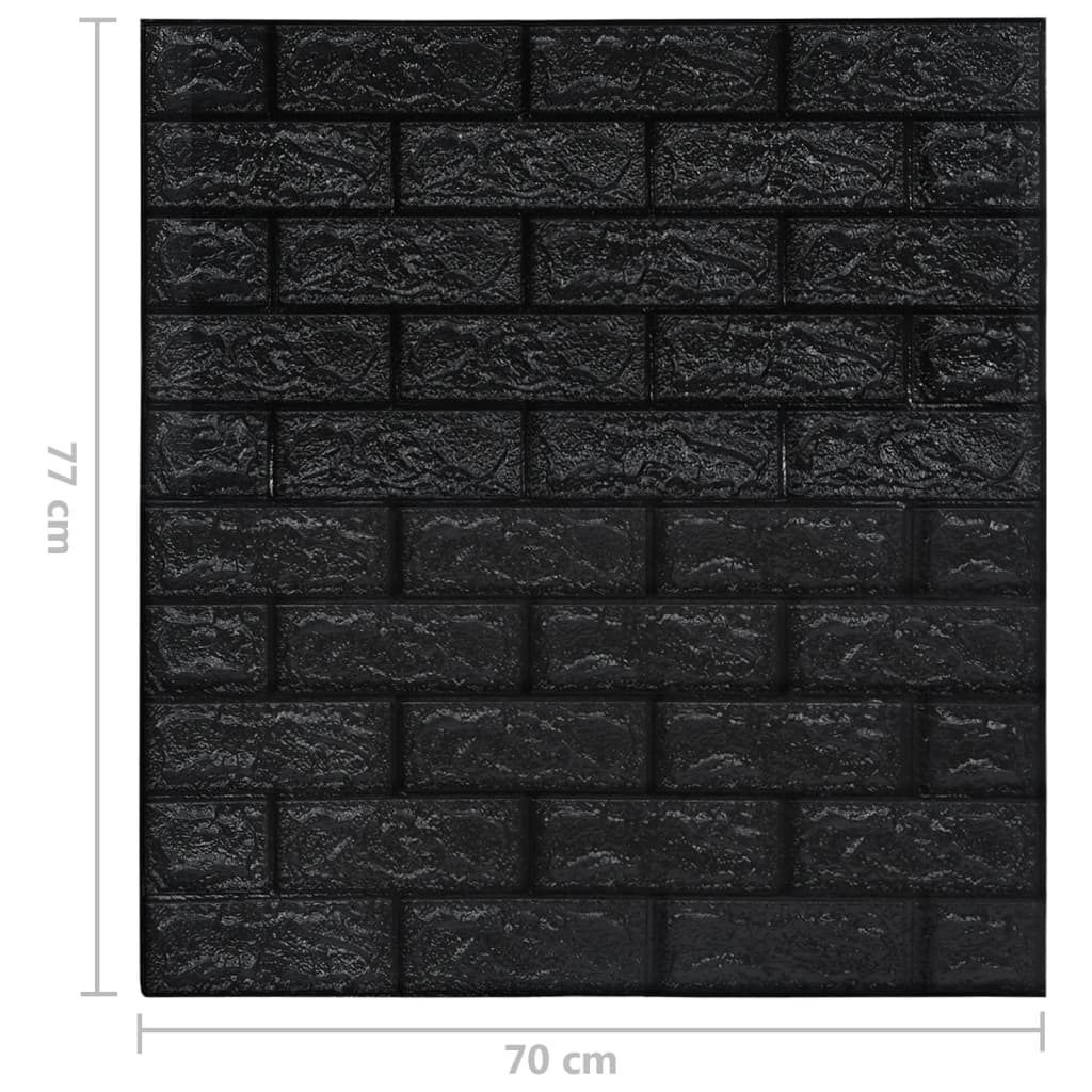3D Tapeta Cihly Samolepící 10 Ks Černá